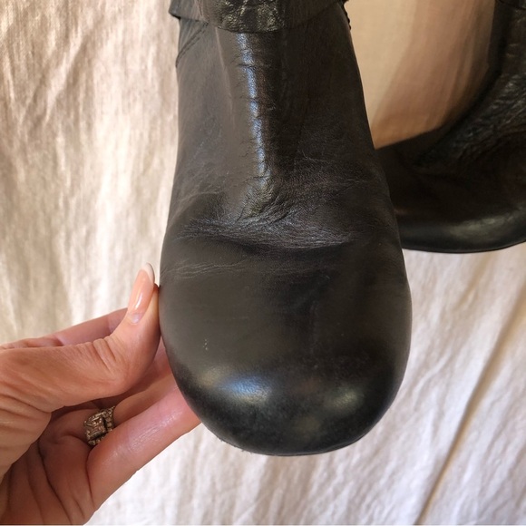 Lucky Brand Candice Black pebbled leather tall pull on boot size 8 - Picture 4 of 9